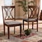 Baxton Studio Augustine Grey Upholstered and Walnut Wood 2-Piece Dining Chair Set 165-10548 - alternate 7